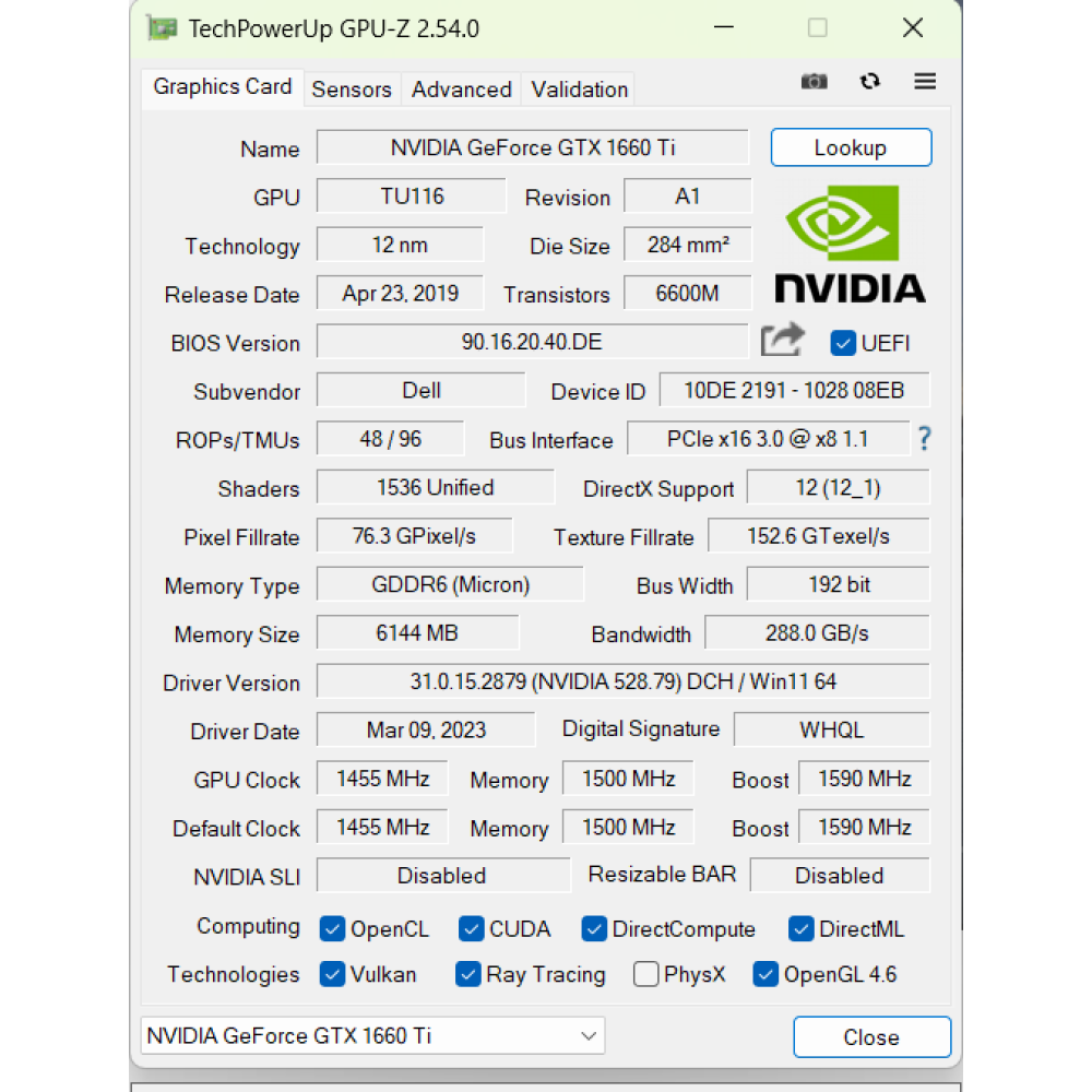 БВ ноутбук Dell G7 15 7590 15.6" FHD/IPS / i7-9750H (6x12) / 16Gb / 500Gb SSD / NVIDIA GeForce GTX 1660 Ti (6 Gb)