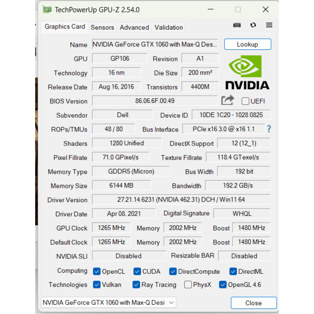 БВ ноутбук Dell G7 7588 15.6" FHD/IPS / i7-8750H (6x12) / 16 Gb / 256 Gb SSD / NVIDIA GeForce GTX1060 (6 Gb)