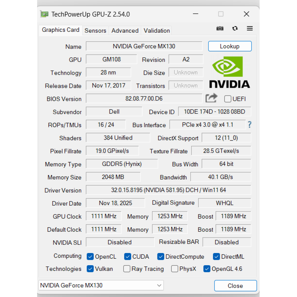 БВ ноутбук Dell Latitude 3500 (Б) 15.6" FHD / i7-8565U / 8 Gb / 256 Gb SSD / NVIDIA GeForce MX130 (2 Gb)