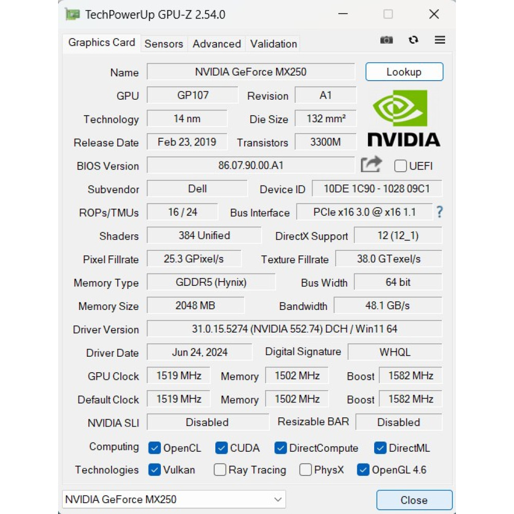 БВ ноутбук Dell Latitude 5511 15.6" FHD/IPS / i5-10400H/ 16GB / 512GB SSD / NVIDIA GeForce MX250 (2 Gb)