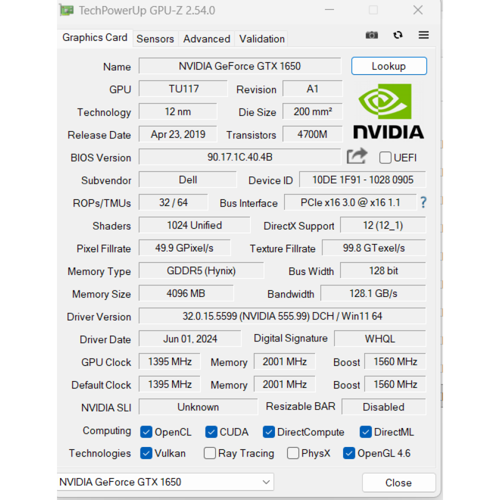 БВ ноутбук Dell XPS 7590 15.6" FHD/IPS / i5-9300H / 16Gb / 256Gb SSD / NVIDIA GeForce GTX1650 (4 Gb)