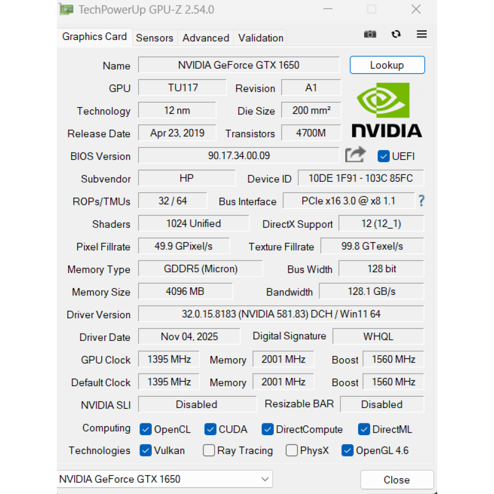 БВ ноутбук HP Pavilion 15-dk0056wm 15.6" FHD/IPS Матовий / i5-9300H / 16 Gb DDR4 / 480 Gb SSD / NVIDIA GeForce GTX 1650 (4 Gb)