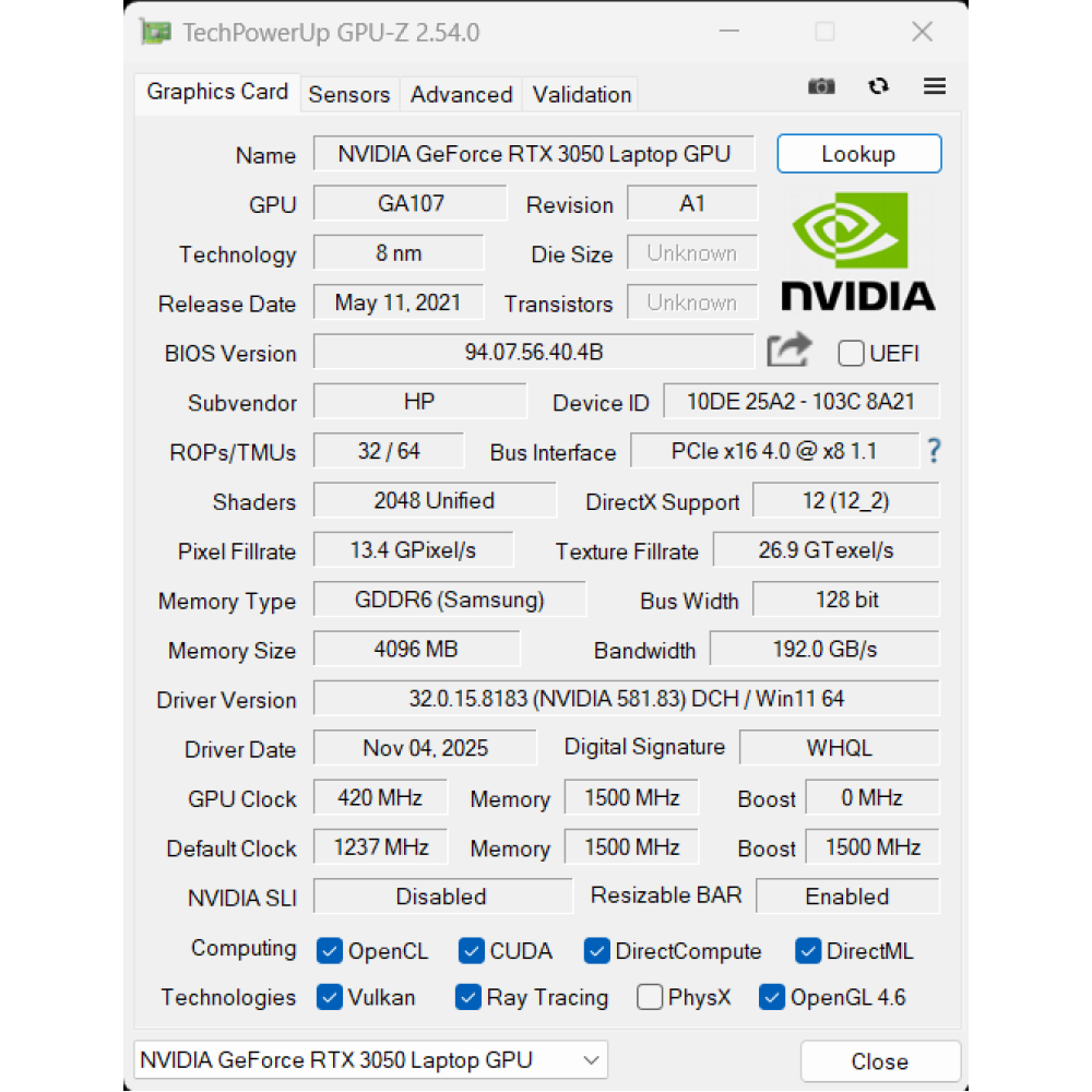 БВ ноутбук HP Victus 16-D1010CA 16.0" FHD/IPS 144 Hz Матовий / AMD Ryzen 5 6600H (6x12) / 16 Gb DDR4 / 1000 Gb SSD / NVIDIA GeForce RTX3050 (4 Gb)