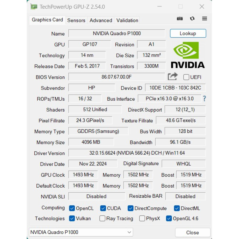 БВ ноутбук HP ZBook 15 G5 15.6" FHD/IPS/i7-8850H/32Gb/512Gb SSD/NVIDIA Quadro P1000 4 Gb