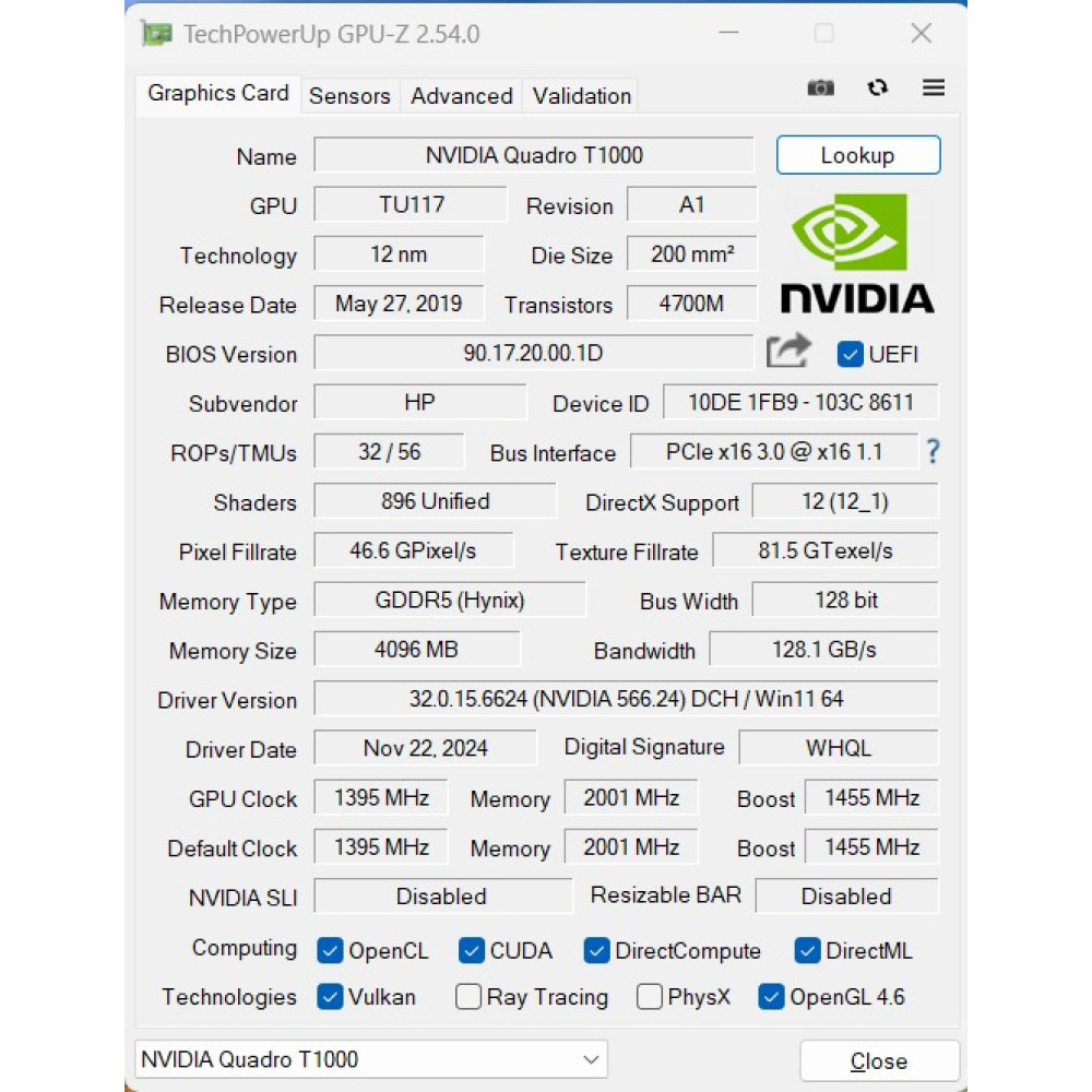 БВ ноутбук HP ZBook 15 G6 15.6" FHD/IPS / i7-9850H/ 32Gb / 512Gb SSD / NVIDIA Quadro T1000 (4 Gb)