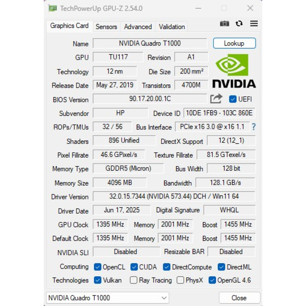 БВ ноутбук HP ZBook 17 G6 17.3" FHD/IPS Матовий / Intel Core i7-9850H (6x12) / 32 Gb DDR4 / 512Gb SSD / NVIDIA Quadro T1000 (4 Gb)