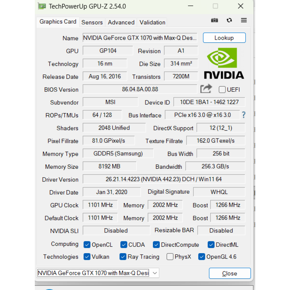 БВ ноутбук MSI P65 Creator 8RF 15.6" FHD/IPS 144Hz / i7-8750H (6x12) / 16 Gb / 512 Gb SSD / NVIDIA GeForce GTX1070 (8 Gb)