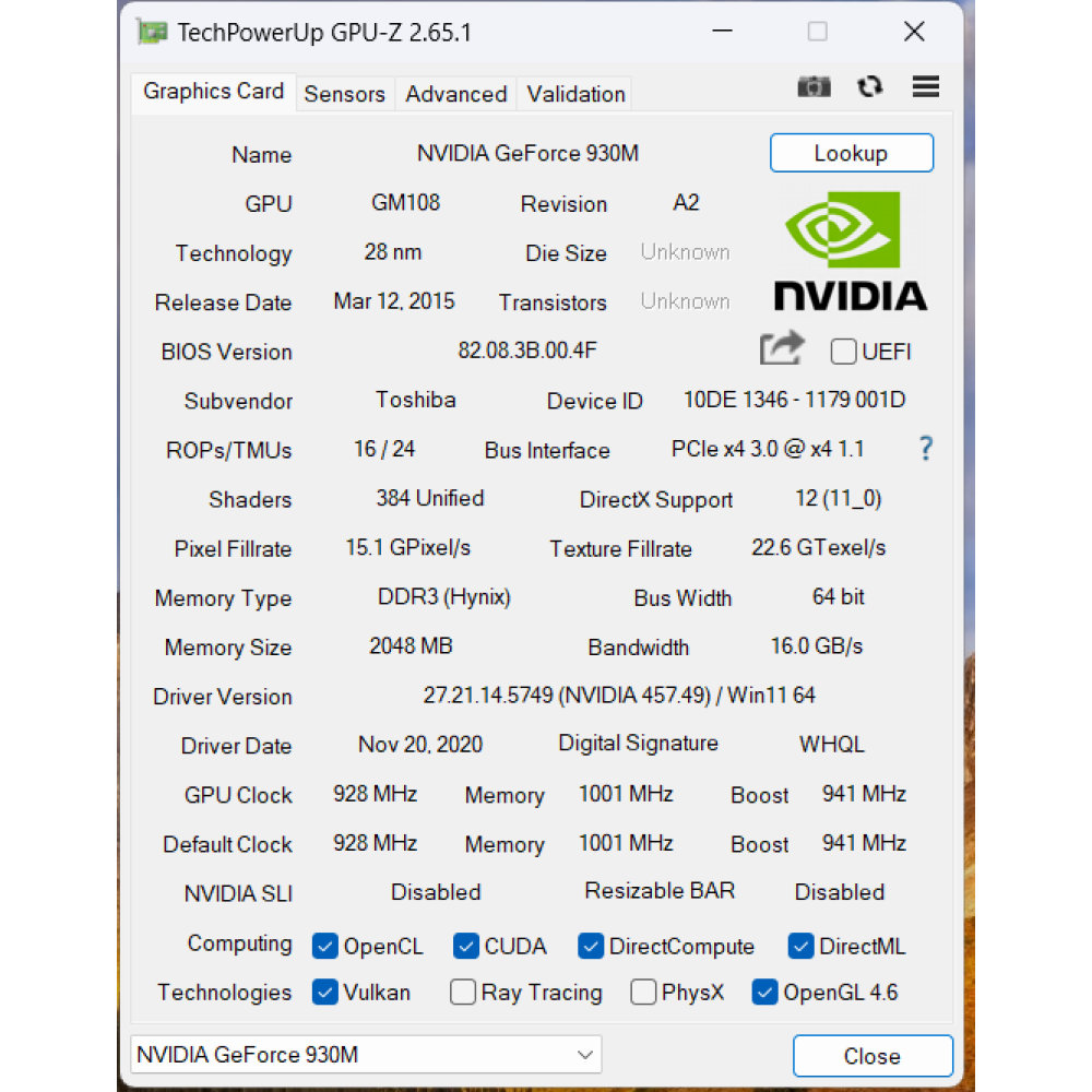 БВ ноутбук Toshiba Tecra Z50-C 15.6" FHD Матовий / i7-6600U / 8GB  / 256Gb SSD / NVIDIA GeForce 930M (2 Gb)